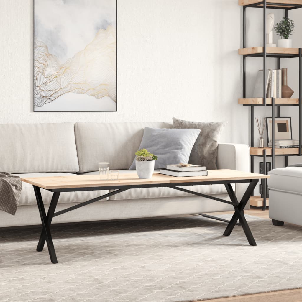 vidaXL Couchtisch-Gestell in X-Form 140x30x43 cm Stahl