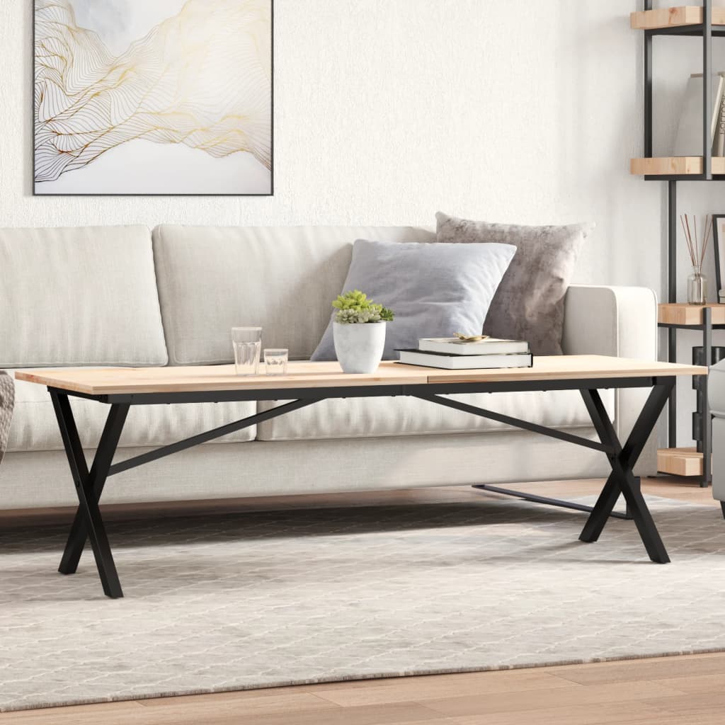 vidaXL Couchtisch-Gestell in X-Form 140x30x43 cm Stahl