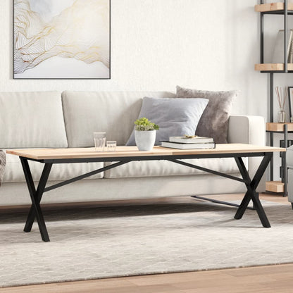 vidaXL Couchtisch-Gestell in X-Form 140x30x43 cm Stahl