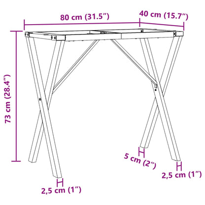 vidaXL Esstisch-Gestell in X-Form 80x40x73 cm Stahl