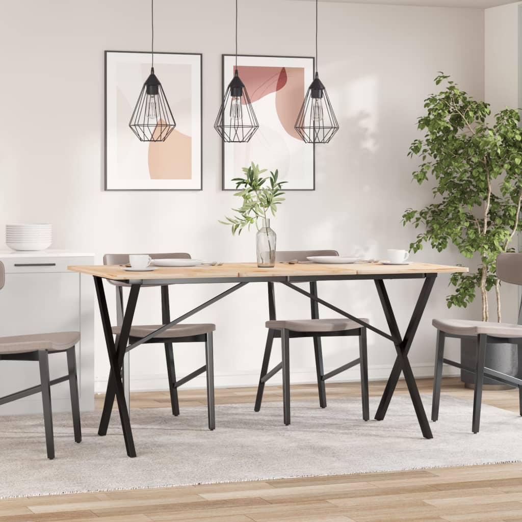 vidaXL Esstisch-Gestell in X-Form 140x60x73 cm Stahl