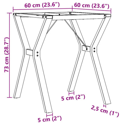 vidaXL Esstisch-Gestell in Y-Form 60x60x73 cm Stahl