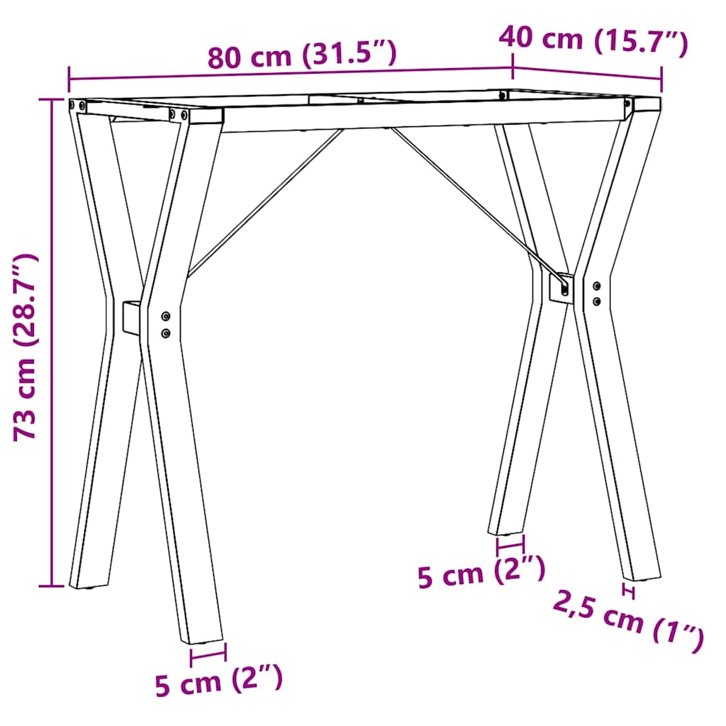 vidaXL Esstisch-Gestell in Y-Form 80x40x73 cm Stahl