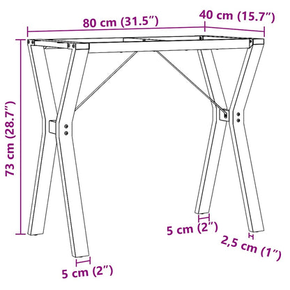 vidaXL Esstisch-Gestell in Y-Form 80x40x73 cm Stahl