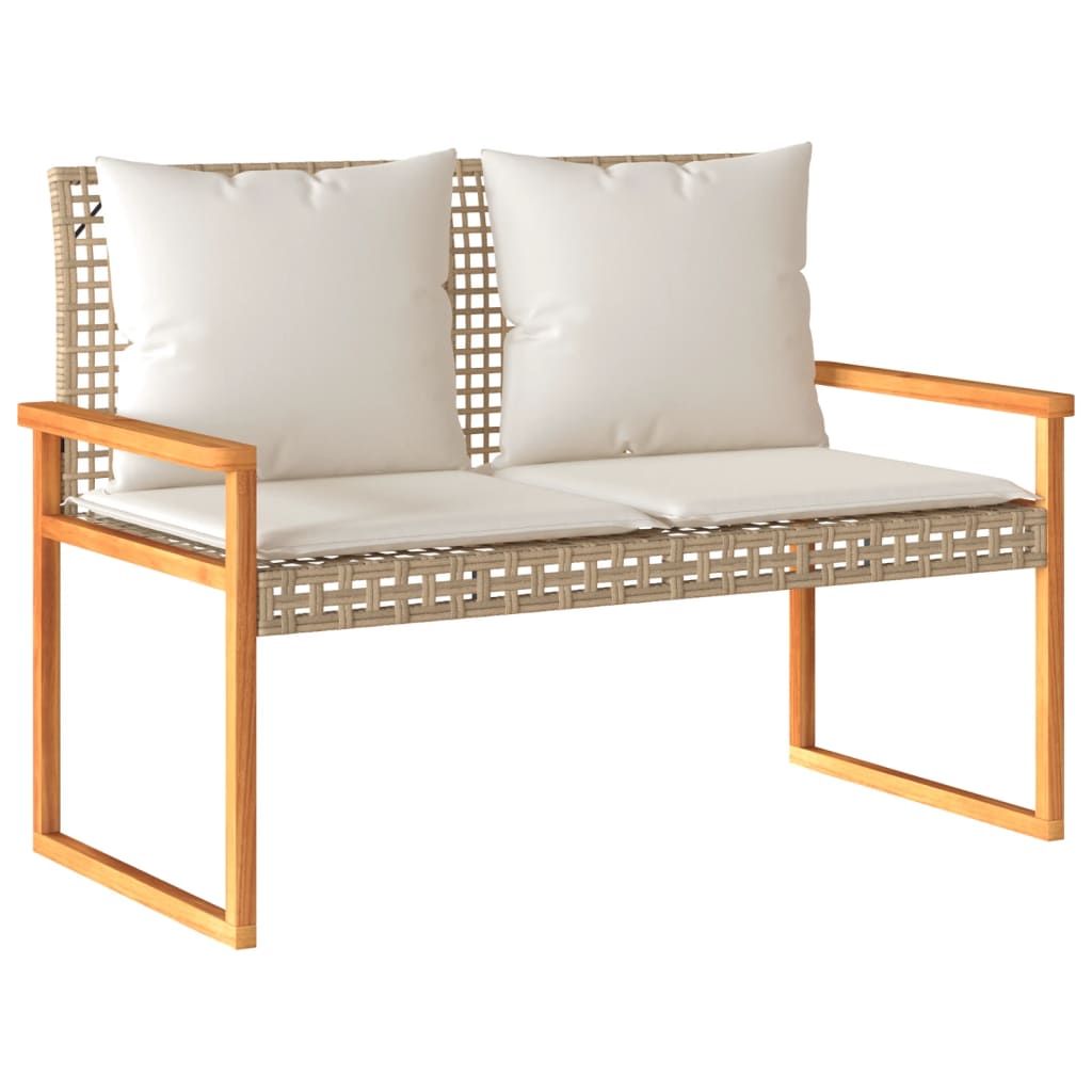 vidaXL 4-tlg. Garten-Lounge-Set mit Kissen Beige Poly Rattan
