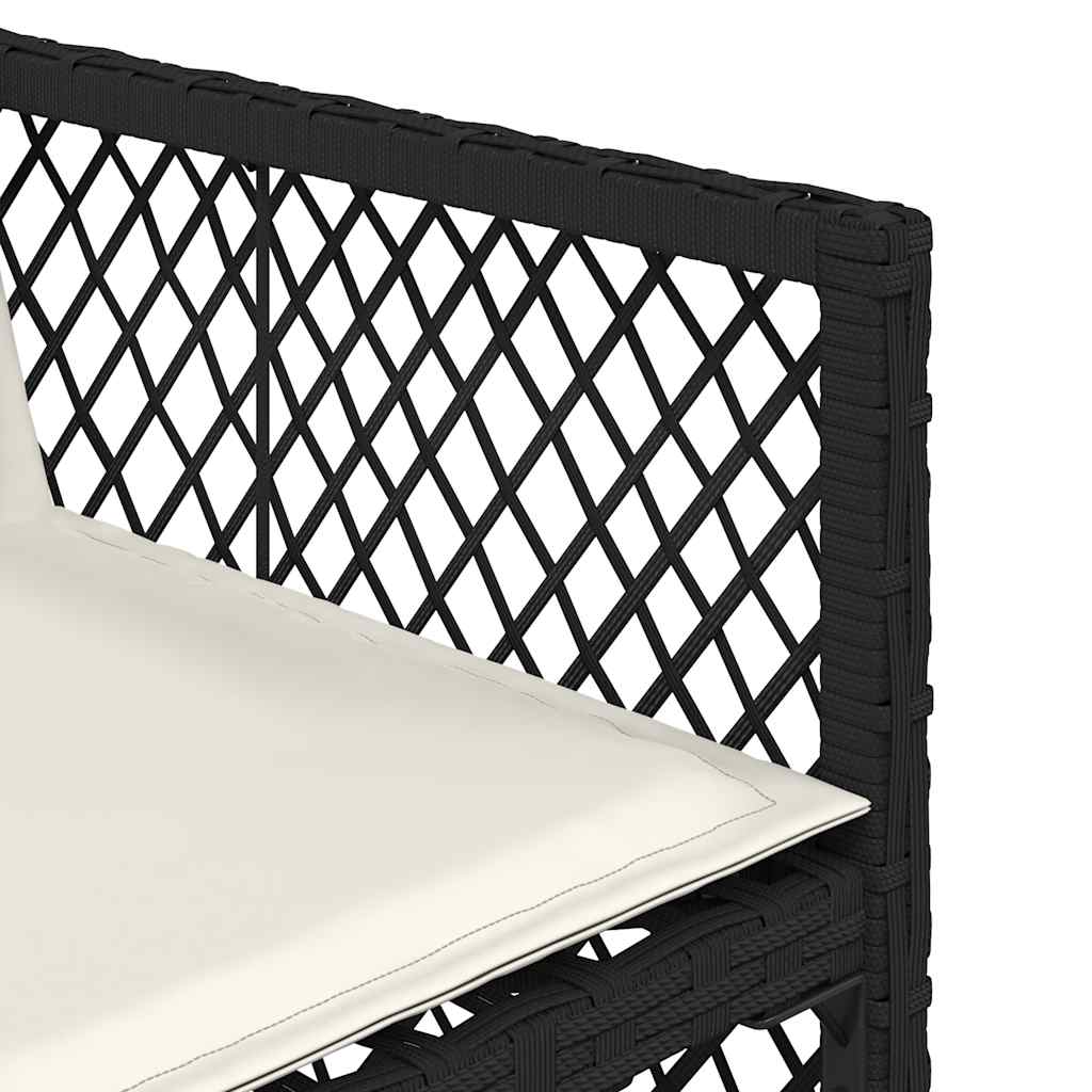vidaXL 5-tlg. Garten-Essgruppe mit Kissen Schwarz Poly Rattan