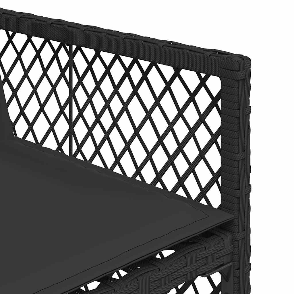 vidaXL 5-tlg. Garten-Essgruppe mit Kissen Schwarz Poly Rattan