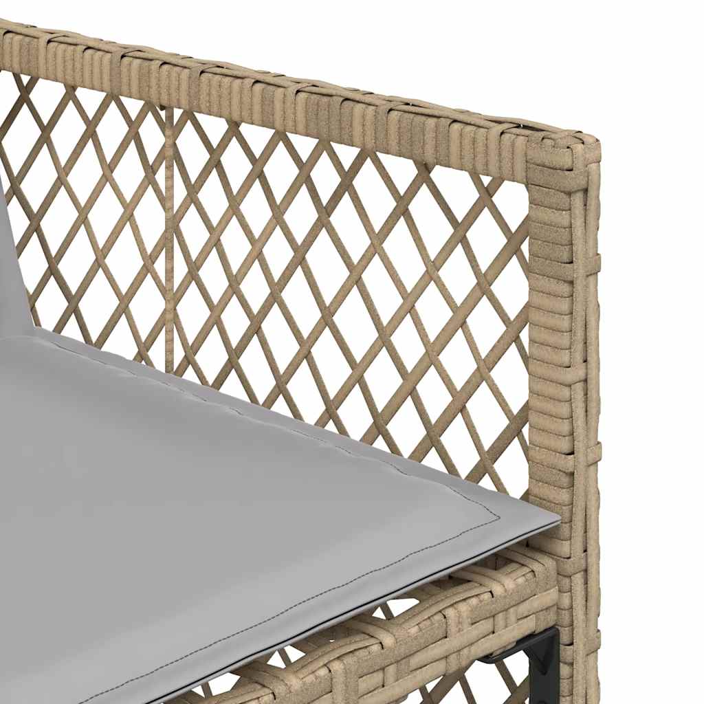 vidaXL 5-tlg. Garten-Essgruppe mit Kissen Beige Poly Rattan
