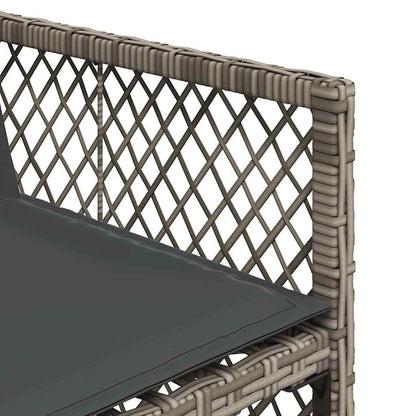 vidaXL 5-tlg. Garten-Essgruppe mit Kissen Grau Poly Rattan