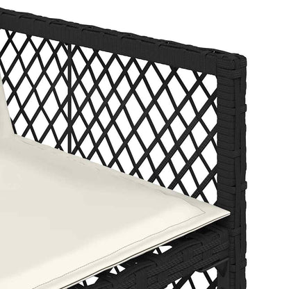 vidaXL 5-tlg. Garten-Essgruppe mit Kissen Schwarz Poly Rattan
