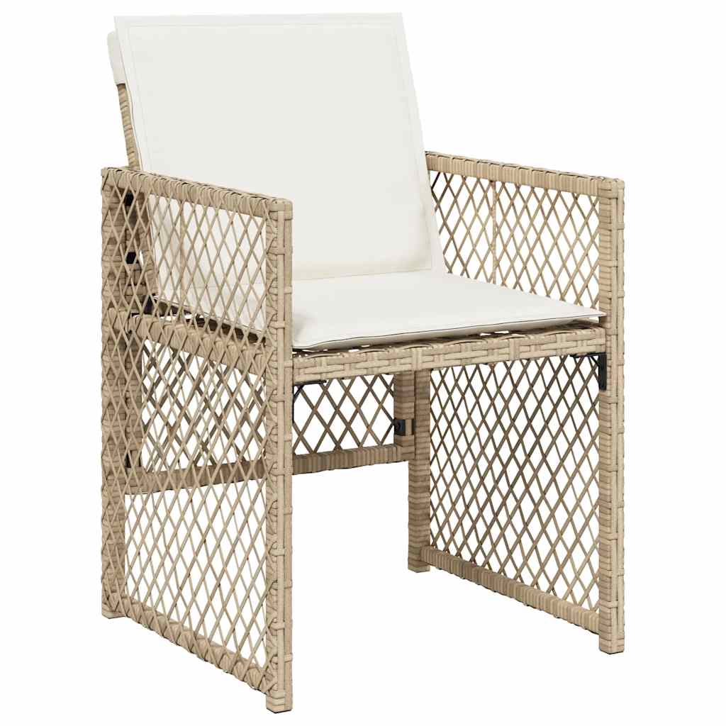 vidaXL Ensemble de salle à manger de jardin 13 pièces avec coussins, résine tressée beige