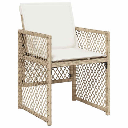 vidaXL 11-tlg. Garten-Essgruppe mit Kissen Beige Poly Rattan