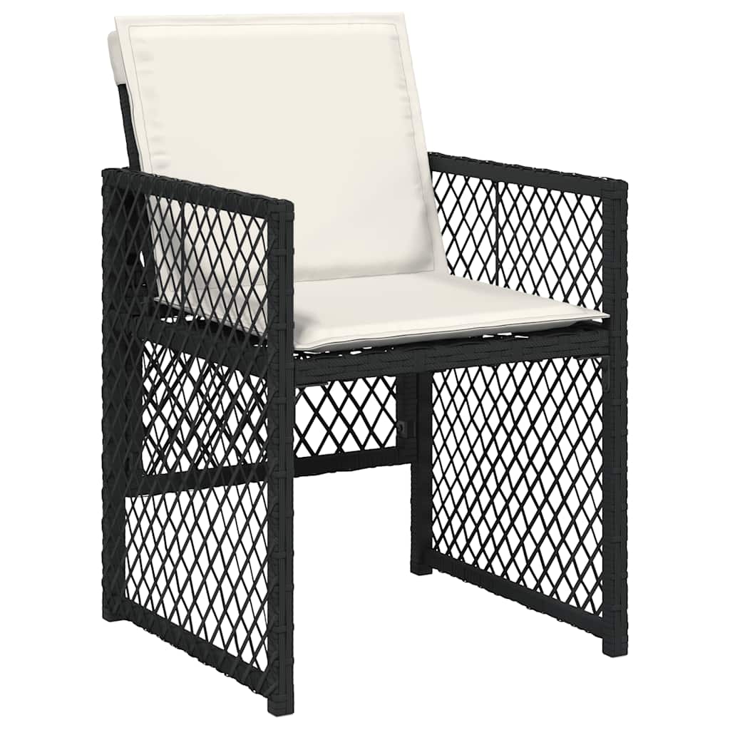 vidaXL Ensemble de salle à manger de jardin 9 pcs avec coussins Noir Résine tressée