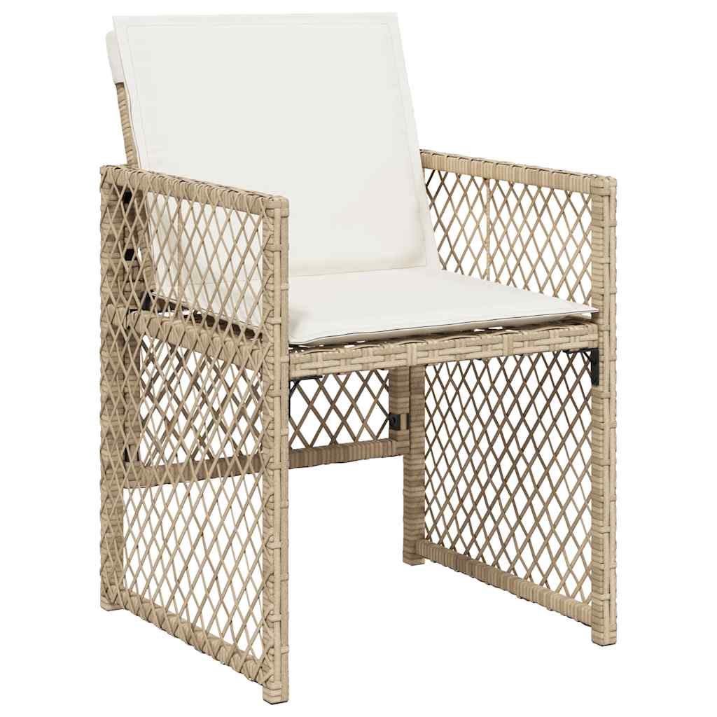 vidaXL Salon de jardin à dîner 9 pcs avec coussins Résine tressée Beige