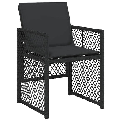 vidaXL Salon de jardin 13 pcs avec coussins Noir Résine tressée