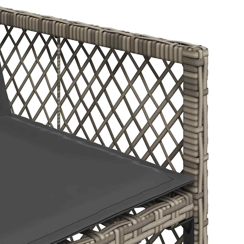 vidaXL 15-tlg. Garten-Essgruppe mit Kissen Grau Poly Rattan