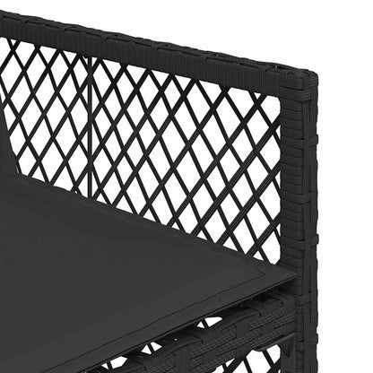 vidaXL 17-tlg. Garten-Essgruppe mit Kissen Schwarz Poly Rattan