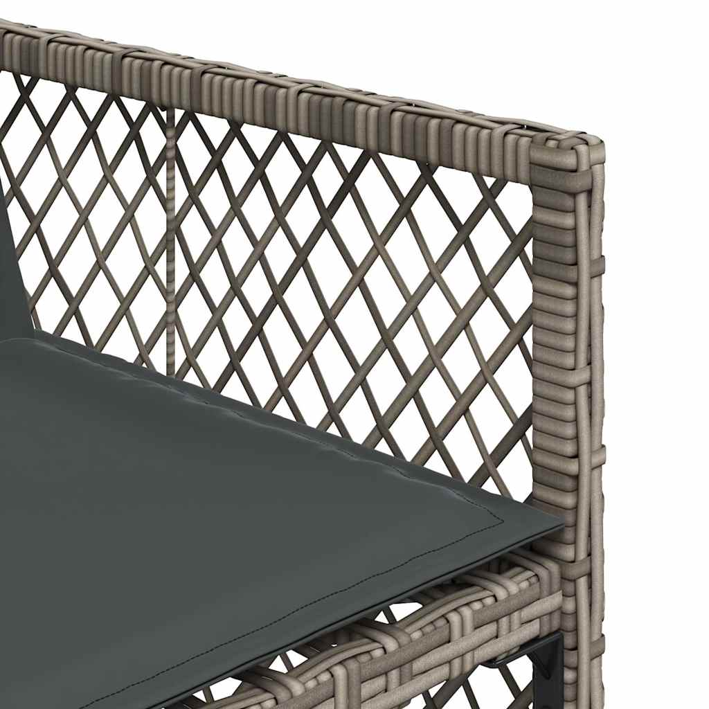 vidaXL 17-tlg. Garten-Essgruppe mit Kissen Grau Poly Rattan