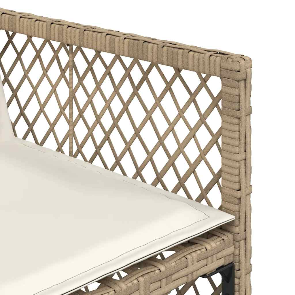 vidaXL 17-tlg. Garten-Essgruppe mit Kissen Beige Poly Rattan