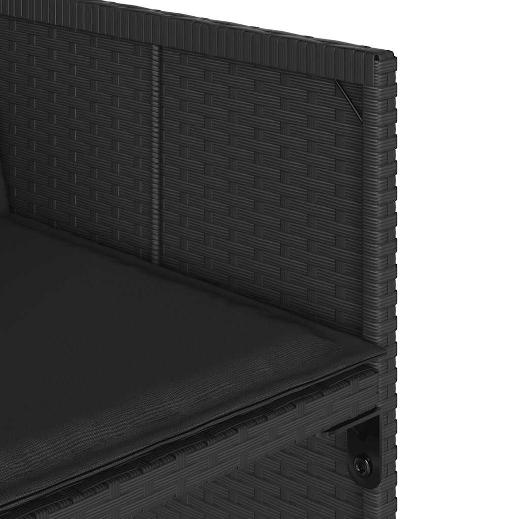 vidaXL 5-tlg. Garten-Essgruppe mit Kissen Schwarz Poly Rattan