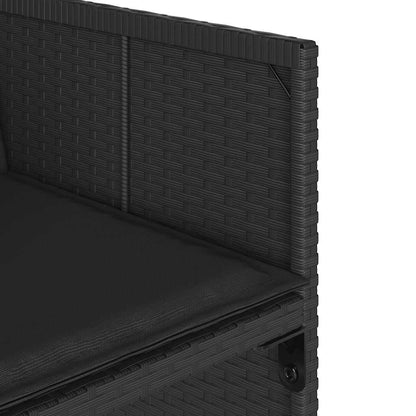 vidaXL 5-tlg. Garten-Essgruppe mit Kissen Schwarz Poly Rattan