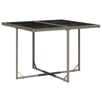 vidaXL 5-tlg. Garten-Essgruppe mit Kissen Grau Poly Rattan