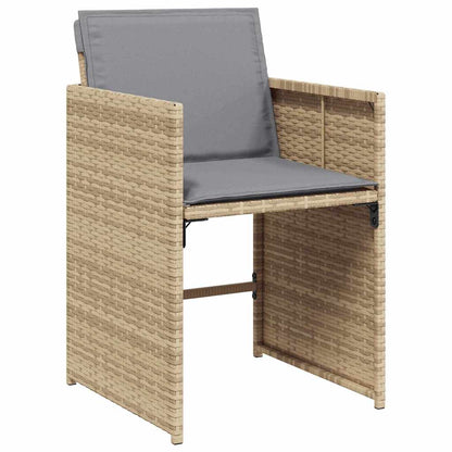 vidaXL Salon de jardin 5 pcs avec coussins mélange beige résine tressée