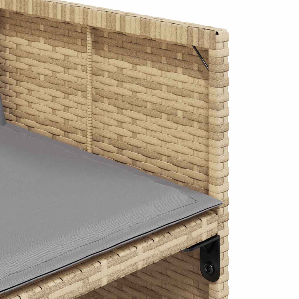 vidaXL Salon de jardin 5 pcs avec coussins mélange beige résine tressée