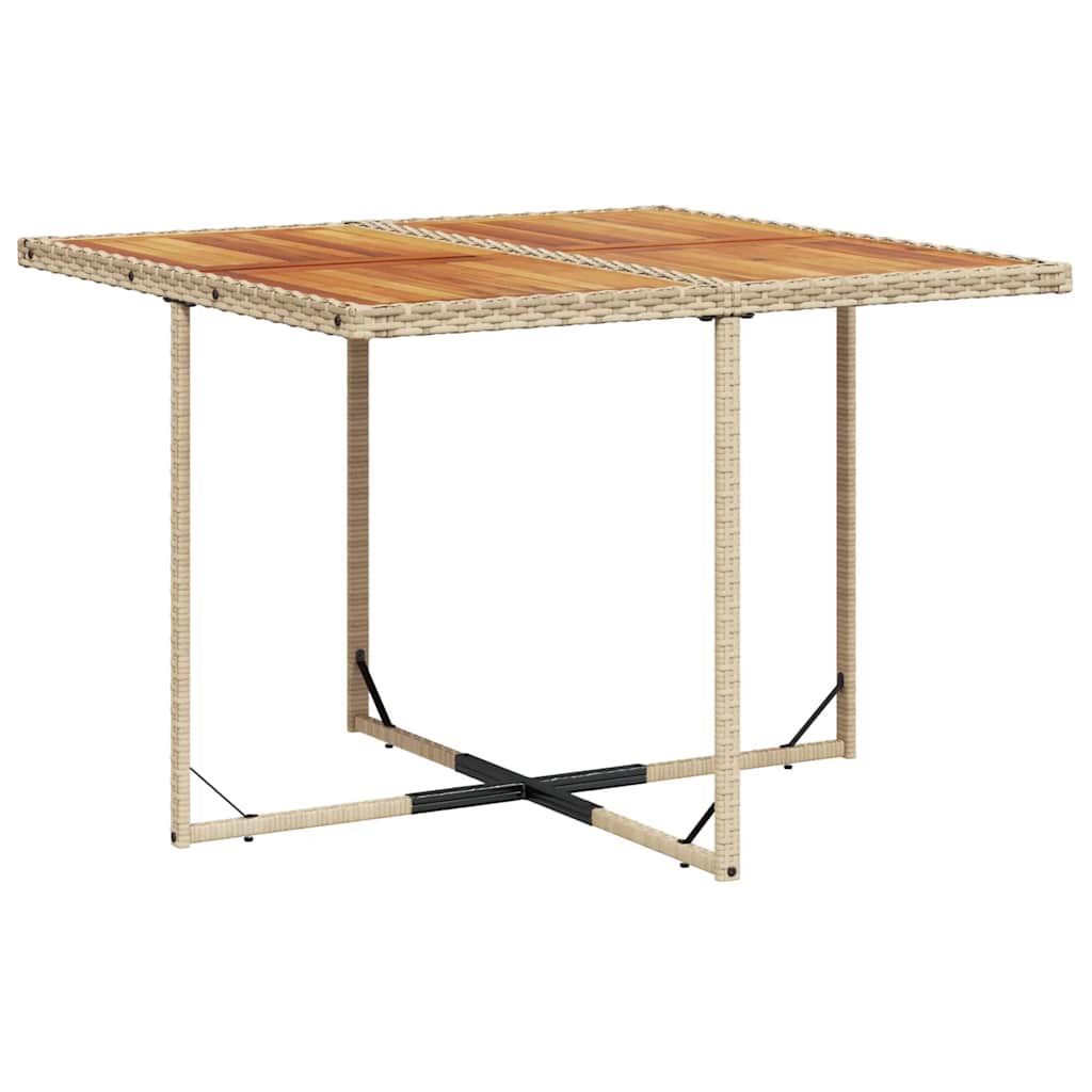 vidaXL 11-tlg. Garten-Essgruppe mit Kissen Beige Poly Rattan