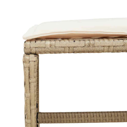vidaXL 9-tlg. Garten-Essgruppe mit Kissen Beige Poly Rattan