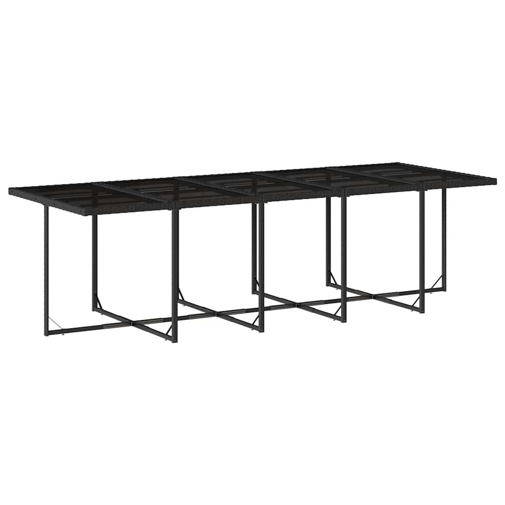vidaXL 13-tlg. Garten-Essgruppe mit Kissen Schwarz Poly Rattan