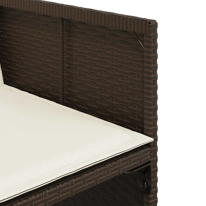 vidaXL 17-tlg. Garten-Essgruppe mit Kissen Braun Poly Rattan