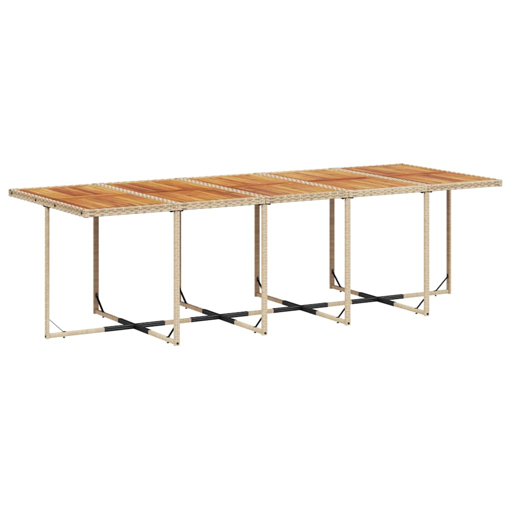 vidaXL 11-tlg. Garten-Essgruppe mit Kissen Beige Poly Rattan