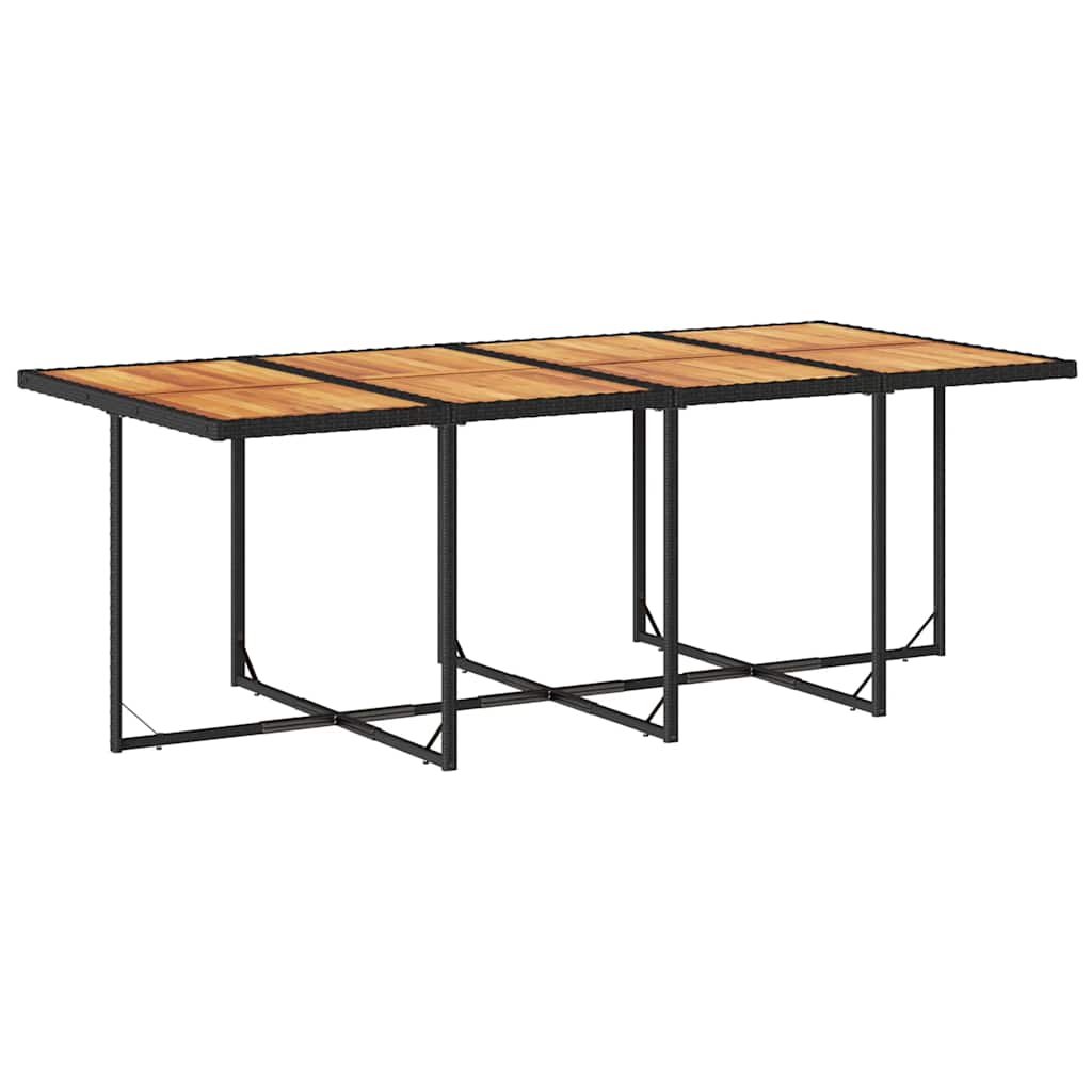 vidaXL 15-tlg. Garten-Essgruppe mit Kissen Schwarz Poly Rattan