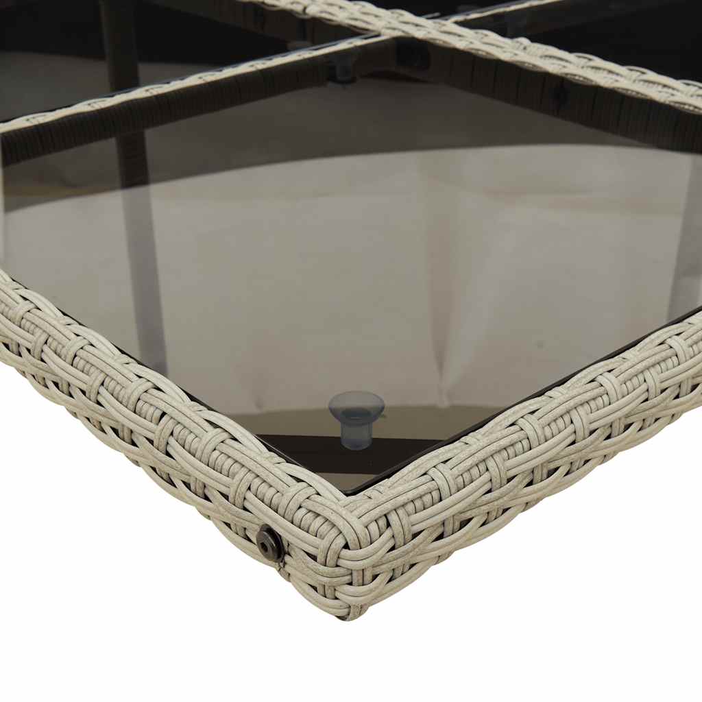 vidaXL 9-tlg. Garten-Essgruppe mit Kissen Hellgrau Poly Rattan