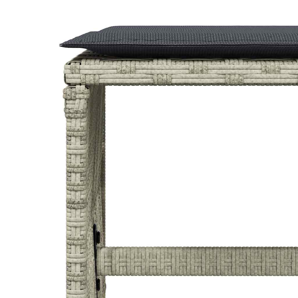 vidaXL 11-tlg. Garten-Essgruppe mit Kissen Hellgrau Poly Rattan