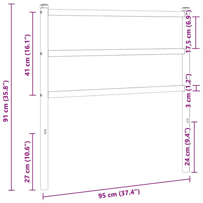 vidaXL Kopfteil Metall Schwarz 90 cm