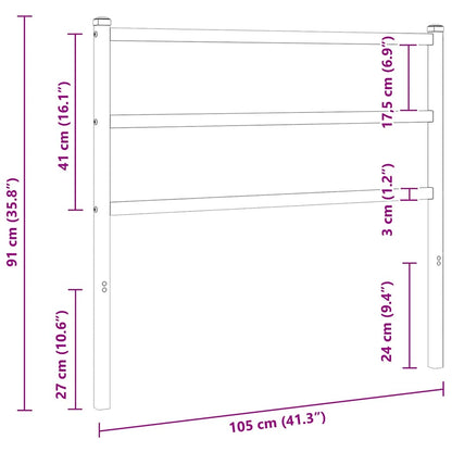 vidaXL Ersatz-Kopfteil Metall Schwarz 100 cm