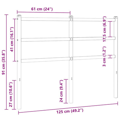 vidaXL Ersatz-Kopfteil Metall Weiß 120 cm