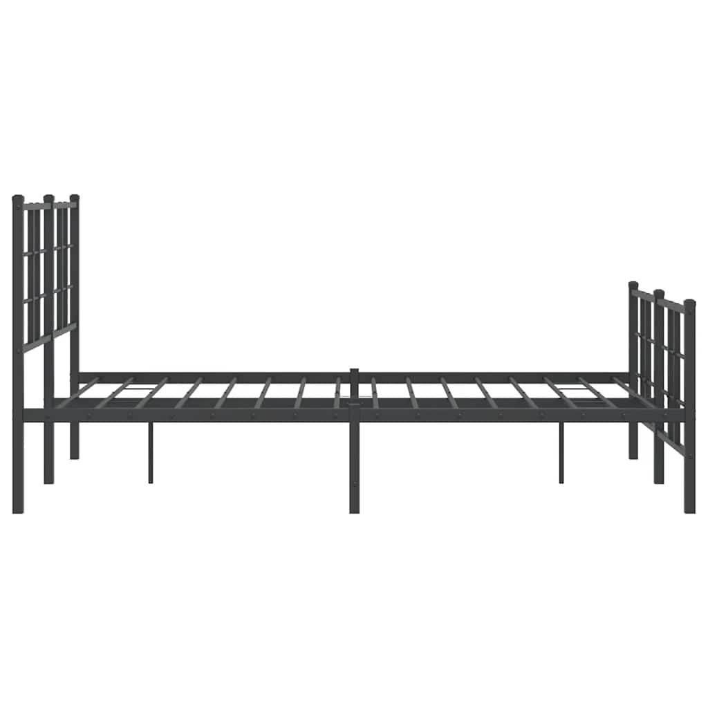 vidaXL Bettgestell mit Kopf- und Fußteil Metall Schwarz 120x200 cm