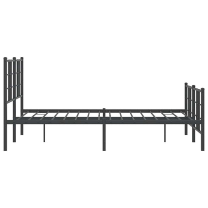 vidaXL Bettgestell mit Kopf- und Fußteil Metall Schwarz 120x200 cm