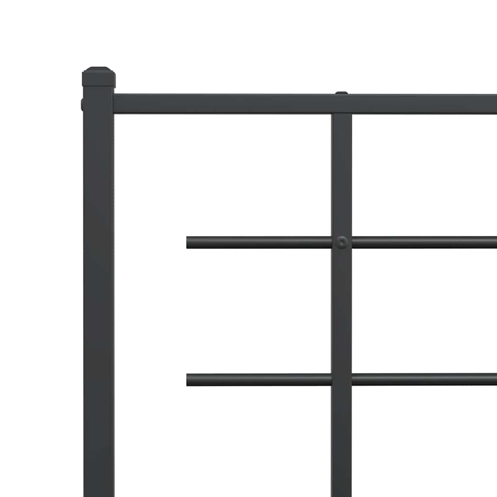 vidaXL Bettgestell mit Kopf- und Fußteil Metall Schwarz 120x200 cm