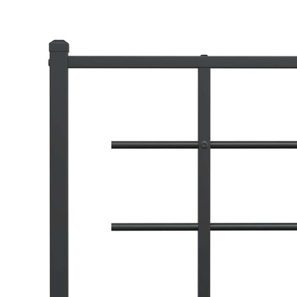 vidaXL Bettgestell mit Kopf- und Fußteil Metall Schwarz 120x200 cm