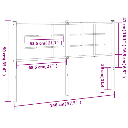 vidaXL Ersatz-Kopfteil Metall Schwarz 140 cm