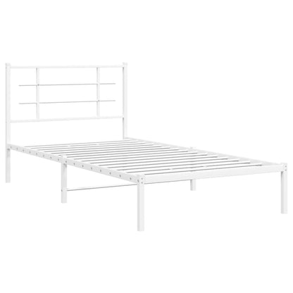 vidaXL Bettgestell mit Kopfteil Metall Weiß 107x203 cm