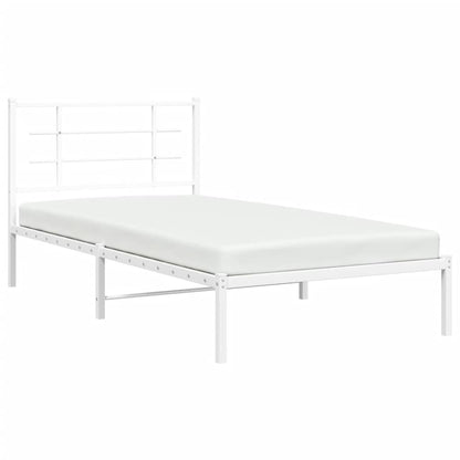 vidaXL Bettgestell mit Kopfteil Metall Weiß 107x203 cm