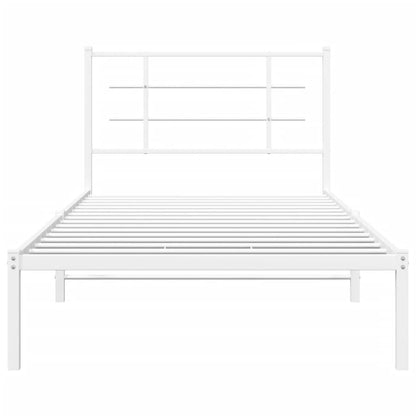 vidaXL Bettgestell mit Kopfteil Metall Weiß 107x203 cm