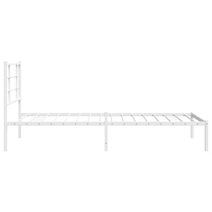 vidaXL Bettgestell mit Kopfteil Metall Weiß 107x203 cm