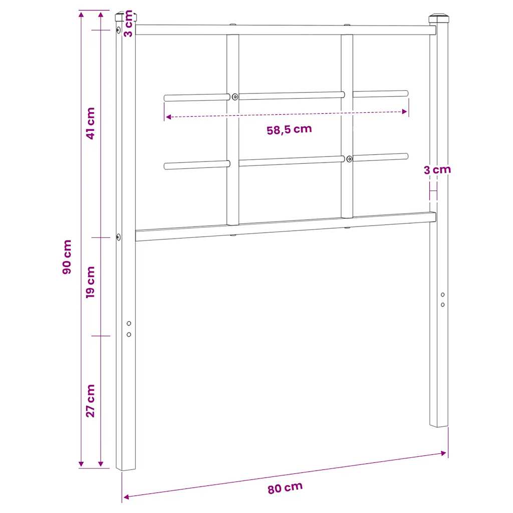 vidaXL Ersatz-Kopfteil Metall Weiß 75 cm