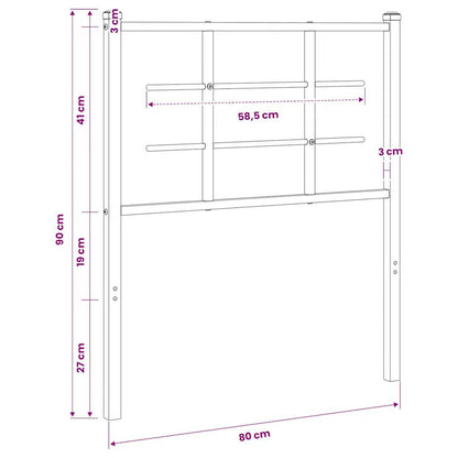 vidaXL Ersatz-Kopfteil Metall Weiß 75 cm